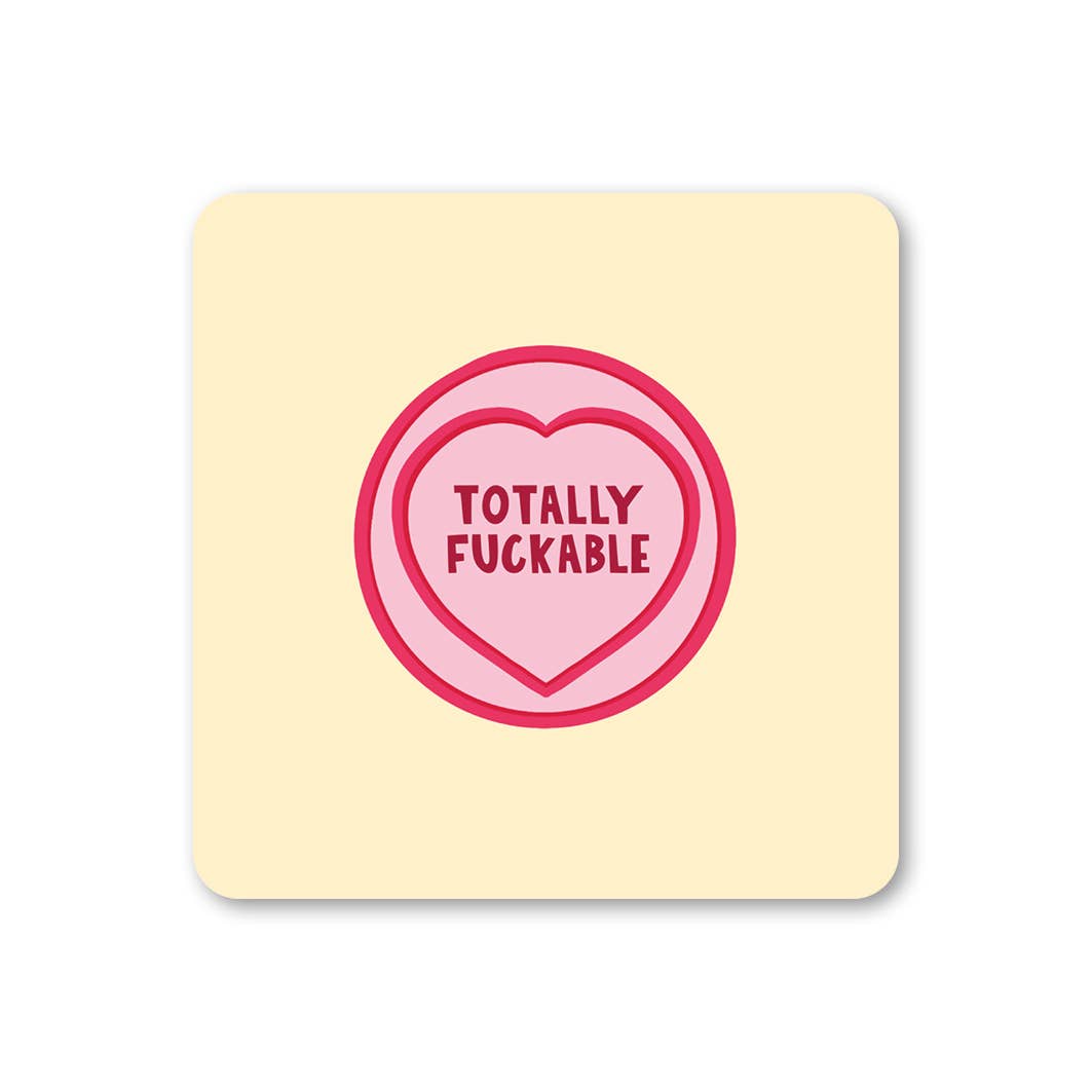 Totally Fuckable Love Heart Coaster