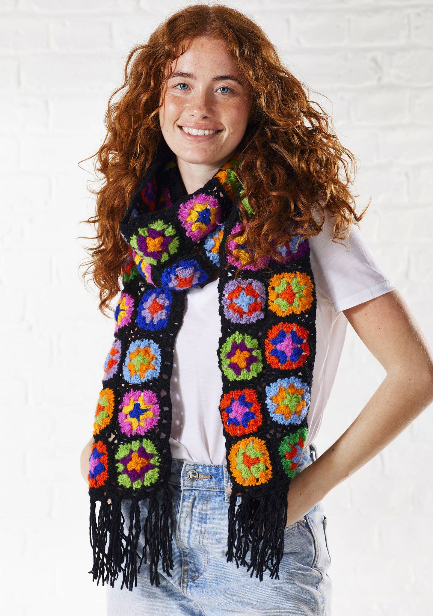 Crochet Rainbow Scarf