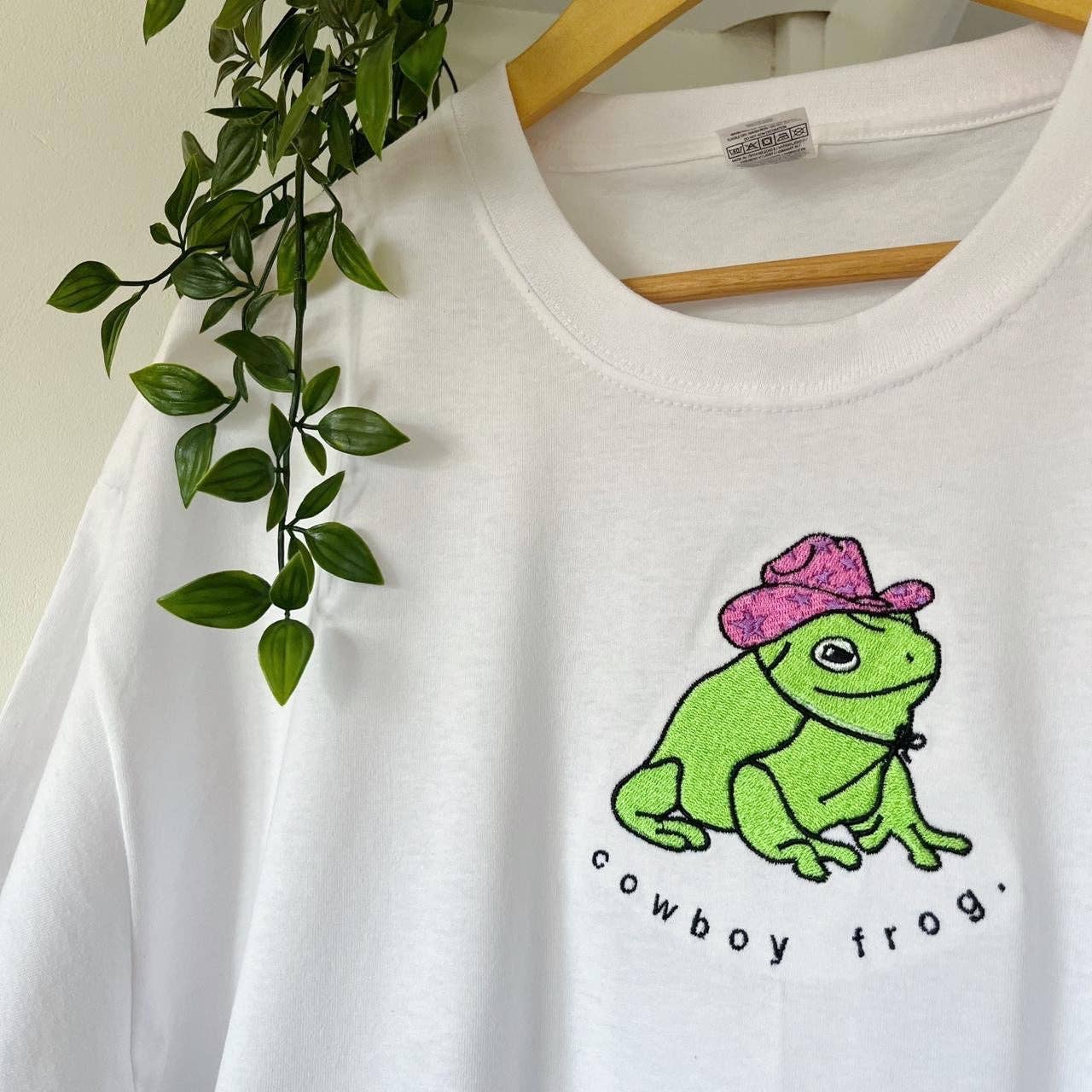 Cowboy Frog Embroidered T-shirt - more colours available