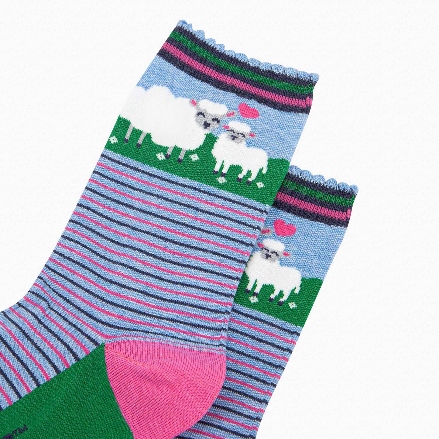 Women's Bamboo Socks - Blue Sheep and Lamb