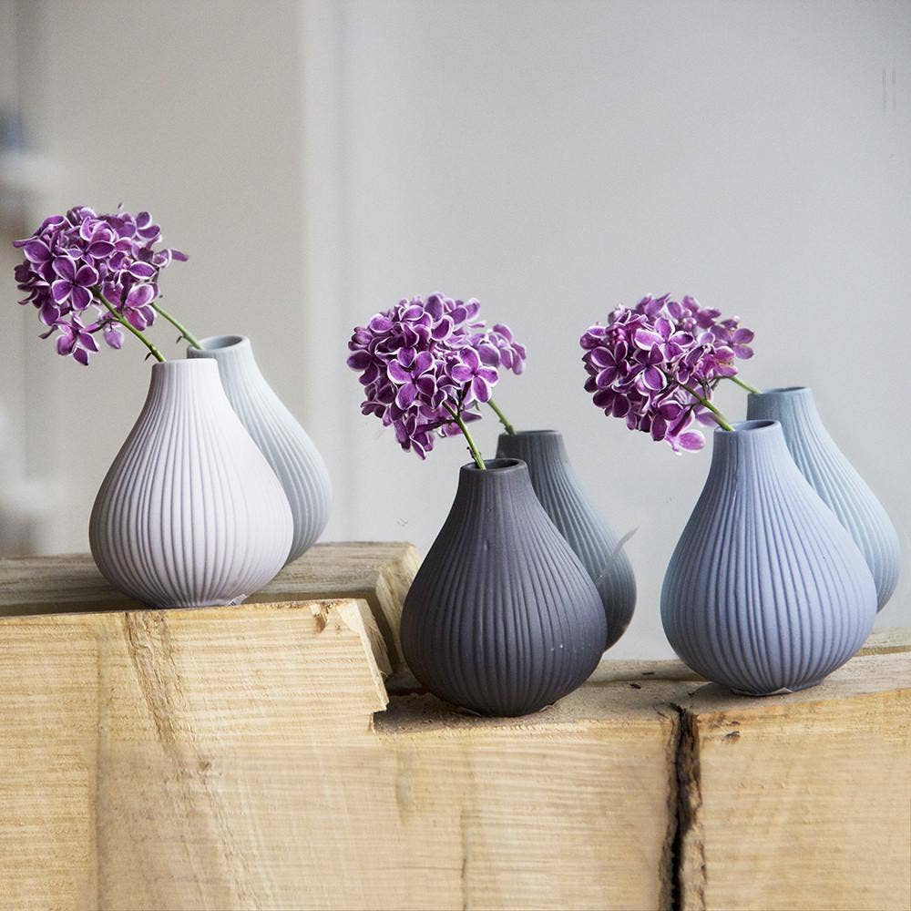 Frost - Matte Bisque Bud Flower Vase Glazed on Inside