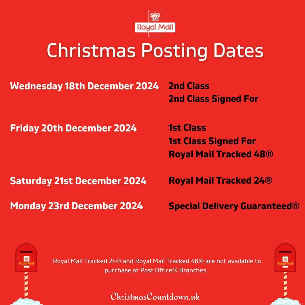 Royal Mail Special Delivery Guaranteed by 1pm (up until 23 December)
