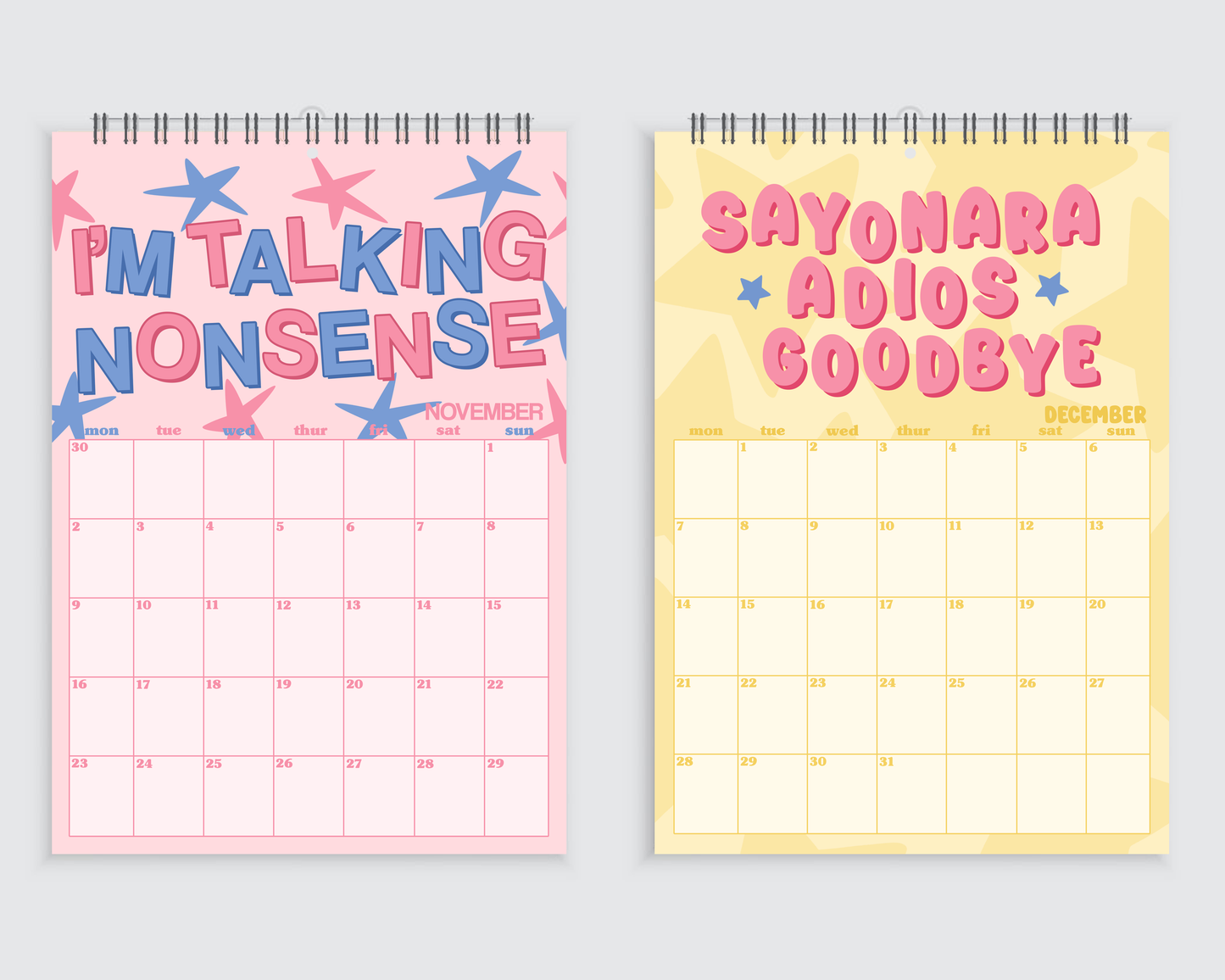Sabrina Lyric Wall Calendar 2026 - A4