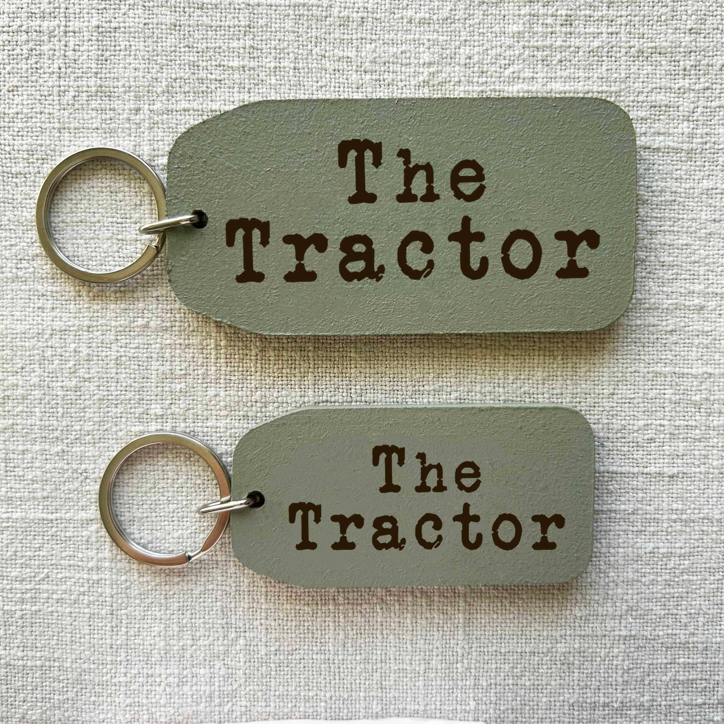 The Tractor Large Wooden Key Tag