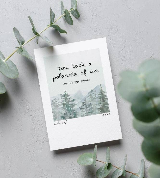 "You took a polaroid of us" Taylor Swift Inspired Art Print