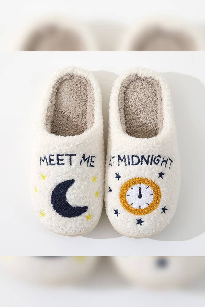 Meet Me At Midnight Cosy And Fluffy Slippers