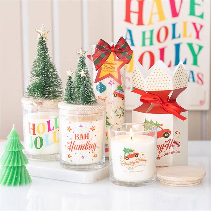 Holly Jolly Pine & Fir Christmas Candle with Tree