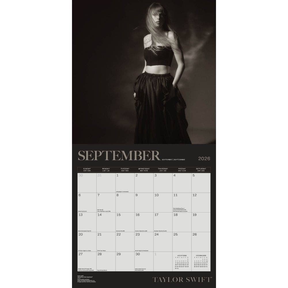 Taylor Swift 2026 Square Calendar
