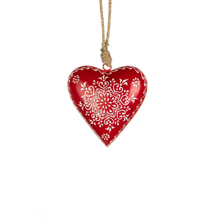 Snowflake Heart Red