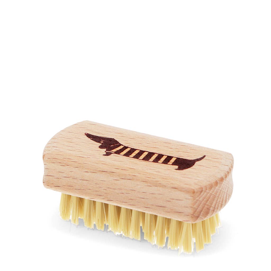 Wooden Travel Nail Brush - Sausage Dog