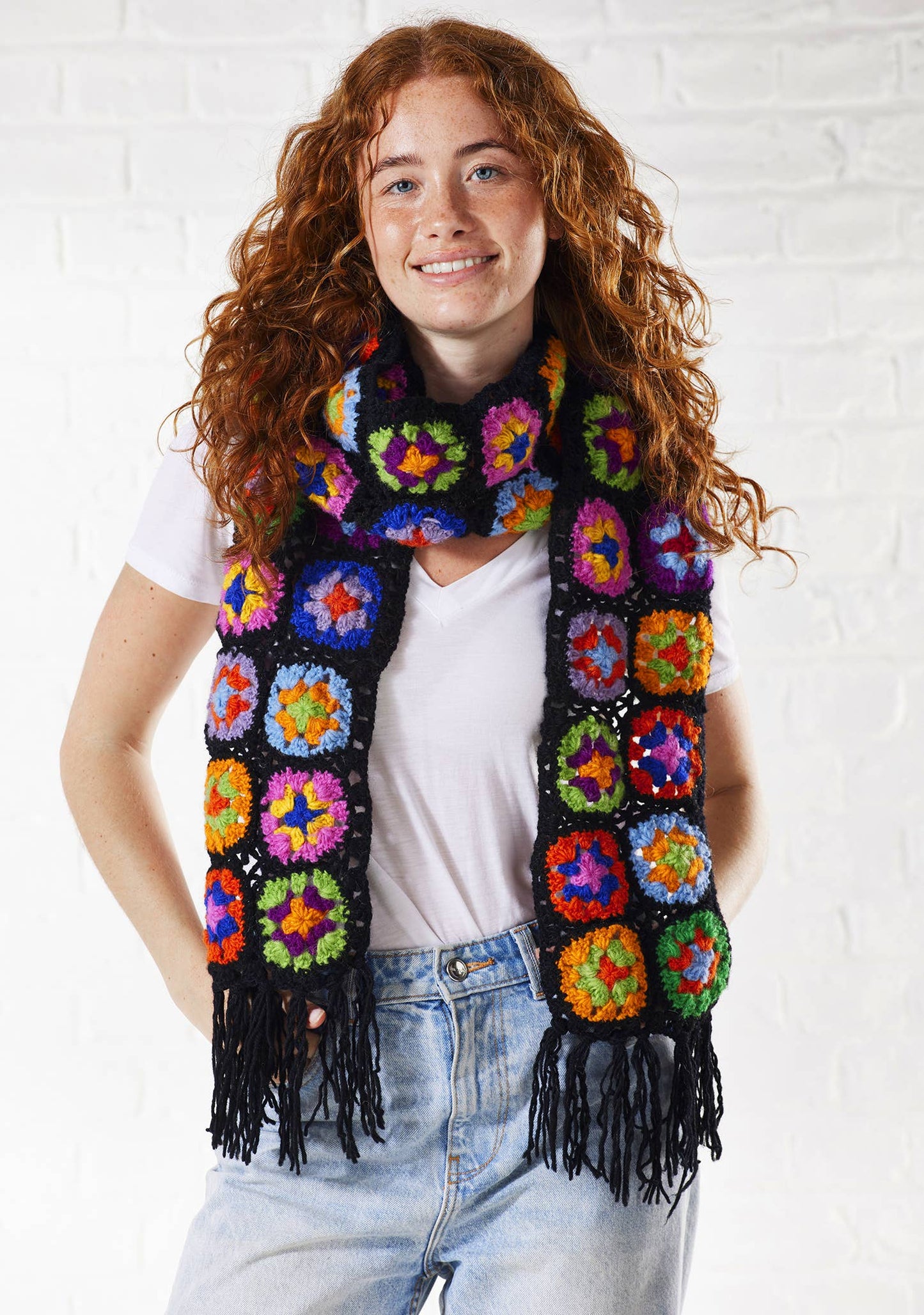 Crochet Rainbow Scarf