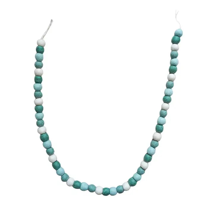 Hand Felted Ball Garland - Greens