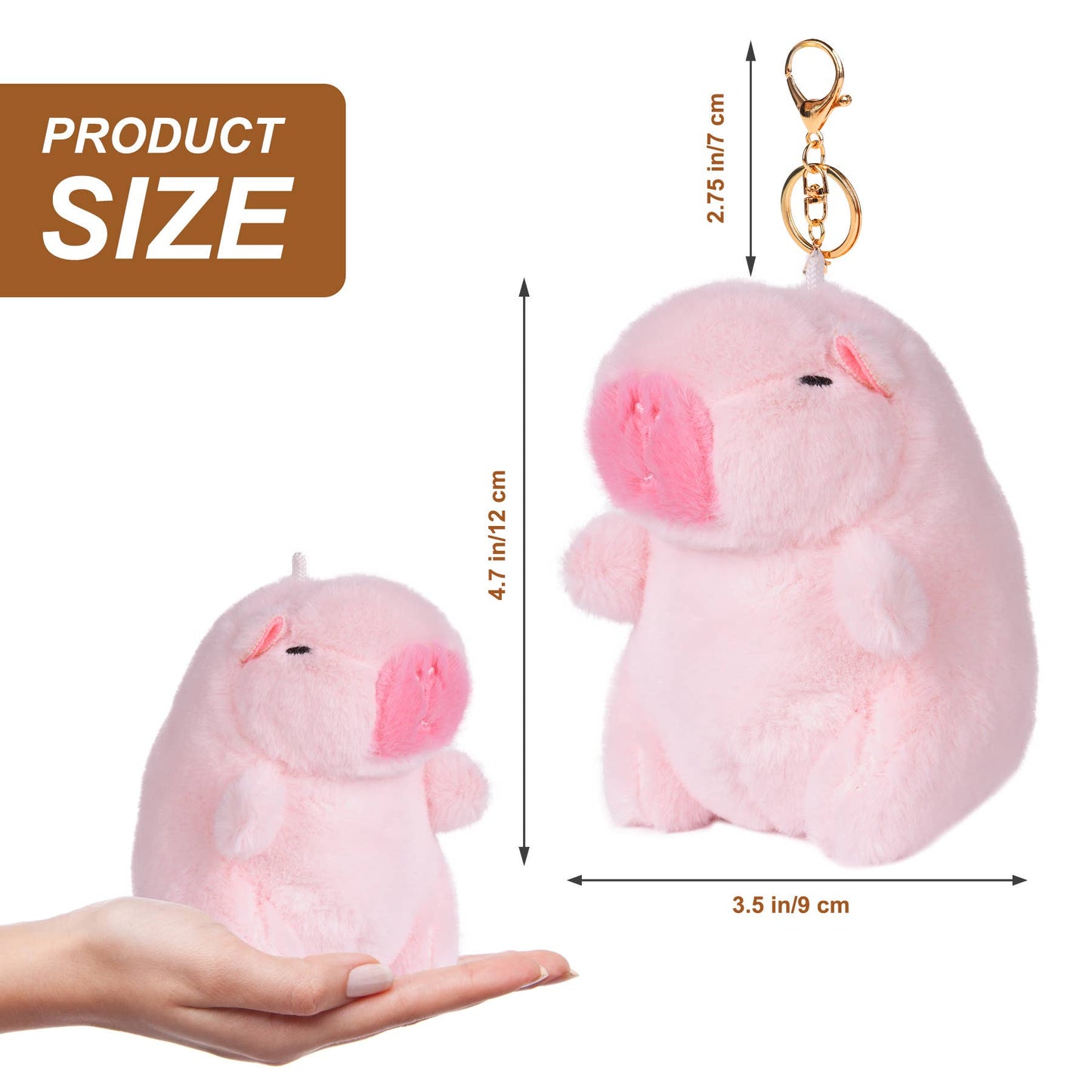 Cute Capybara Pink Plush Keychain