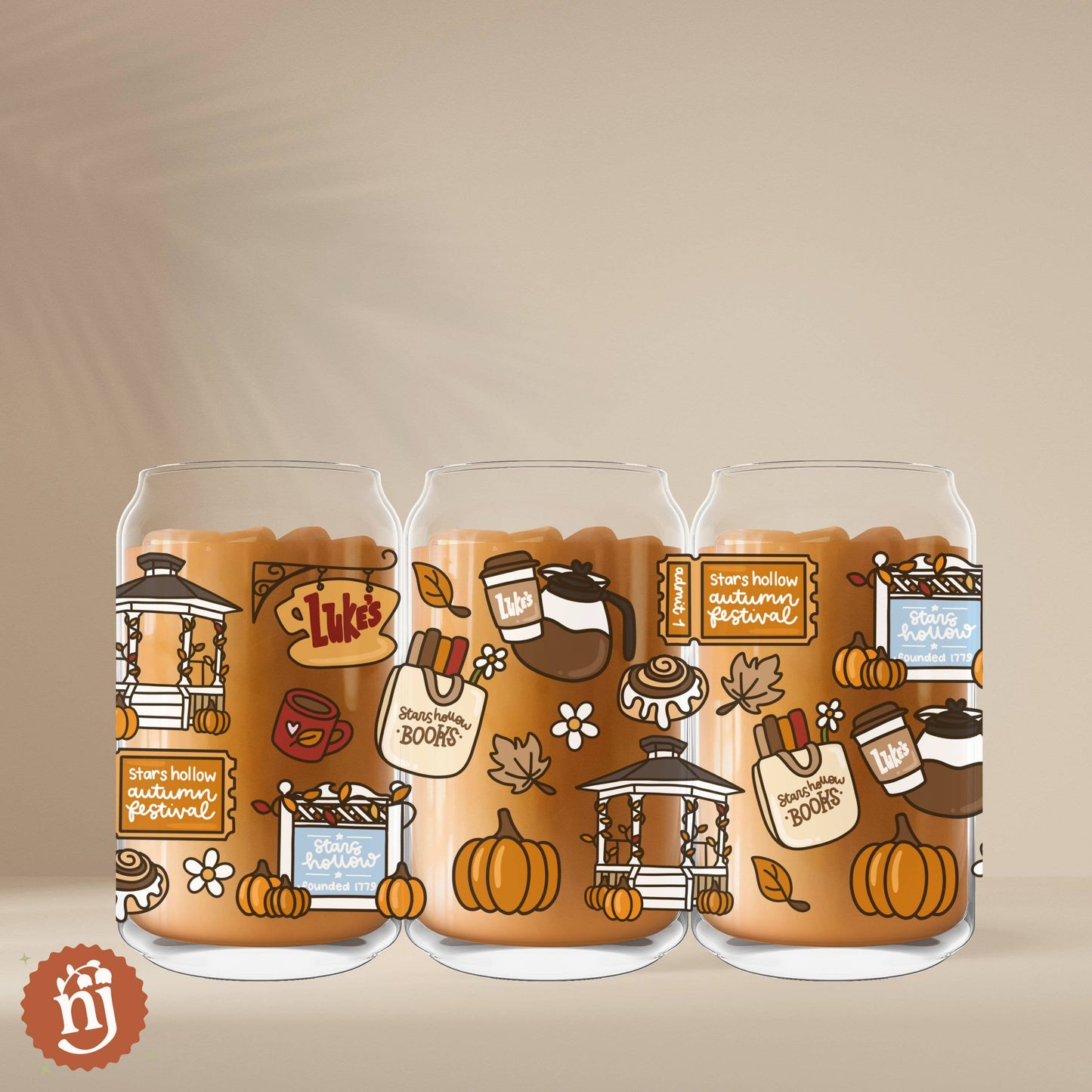 Gilmore Girls Autumn in Stars Hollow Glass Can Tumbler - 16oz