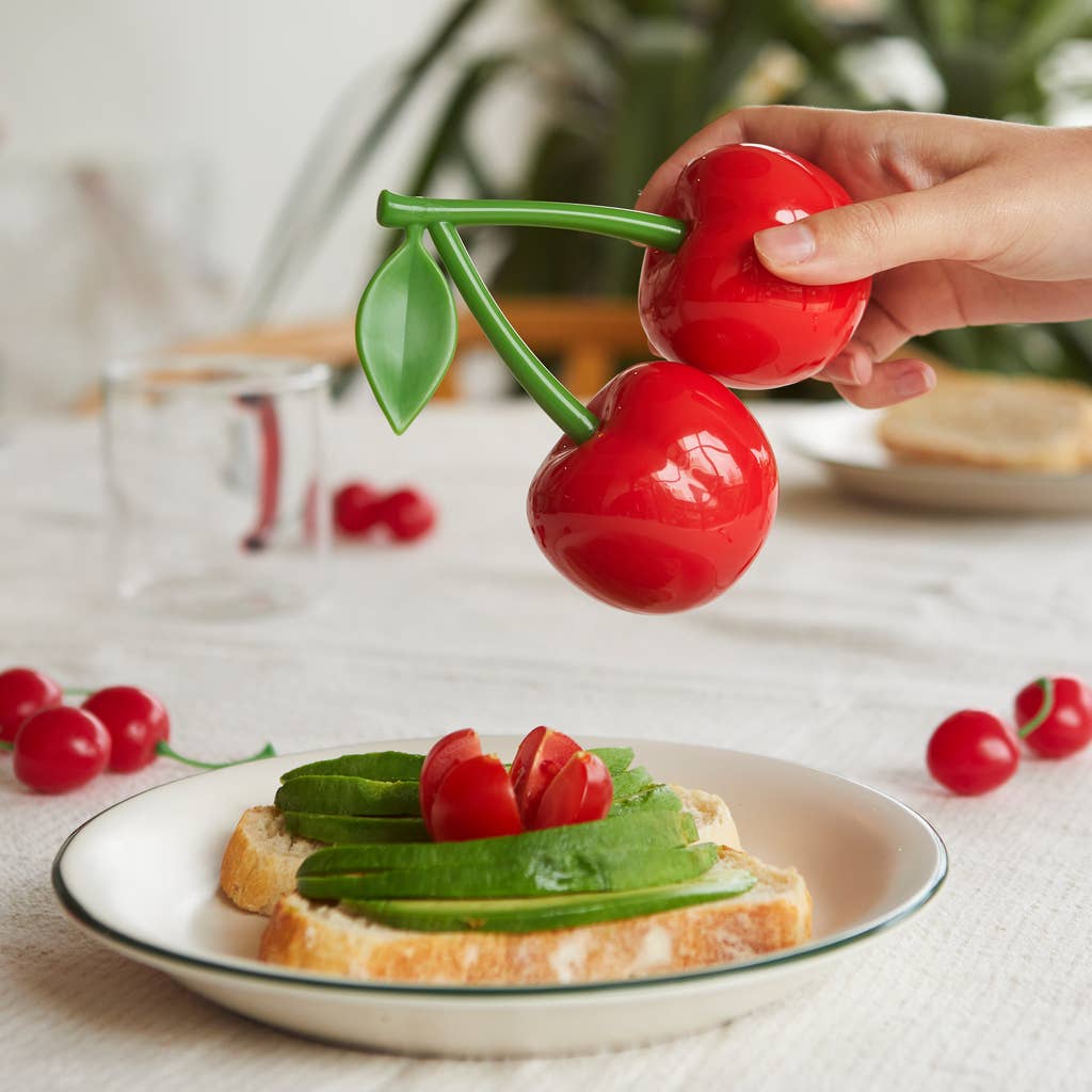 Salt & pepper set, Cherry, red, plastic