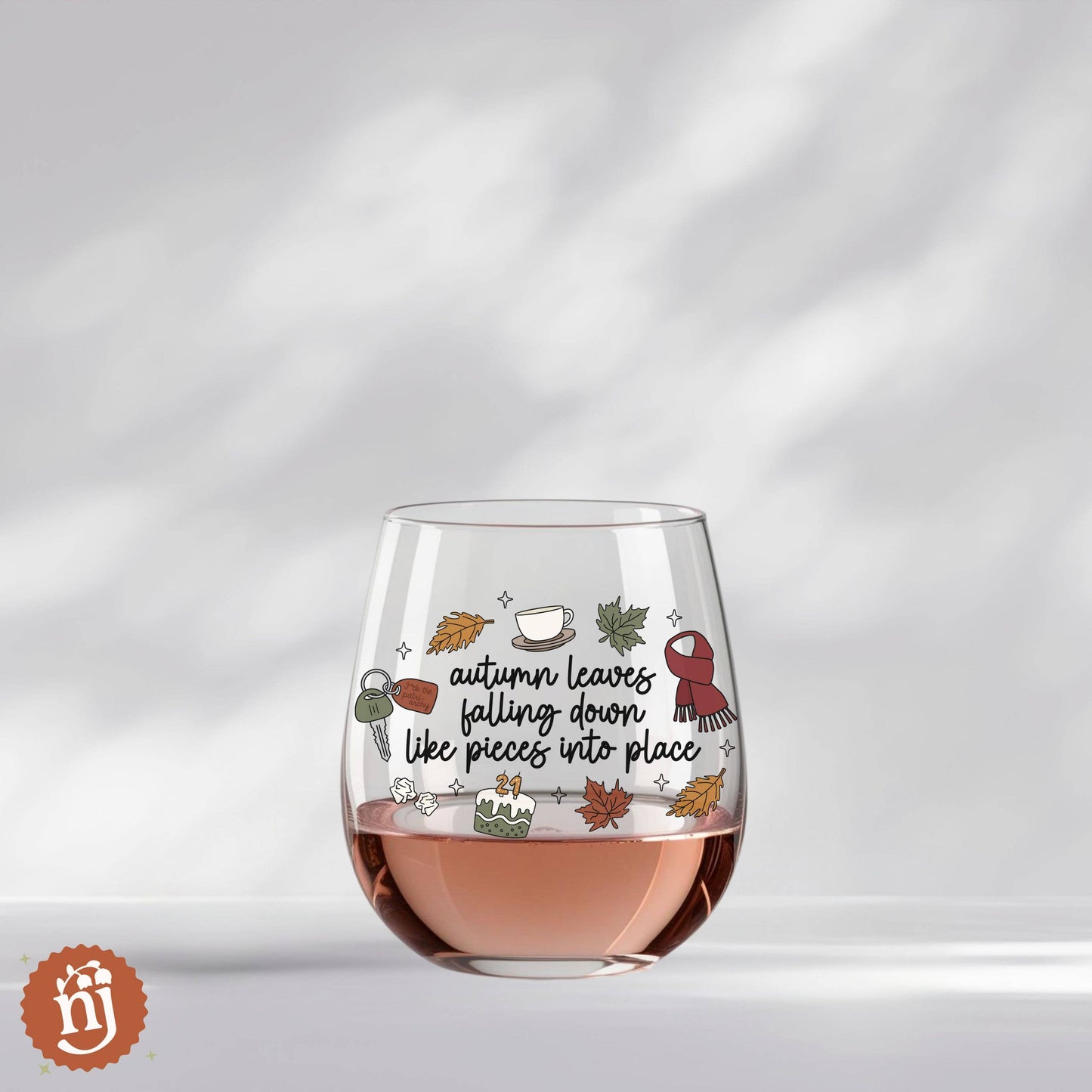 PREORDER - Taylor Swift Inspired "All Too Well" Autumn Lyric Wine Glass: STEMMED