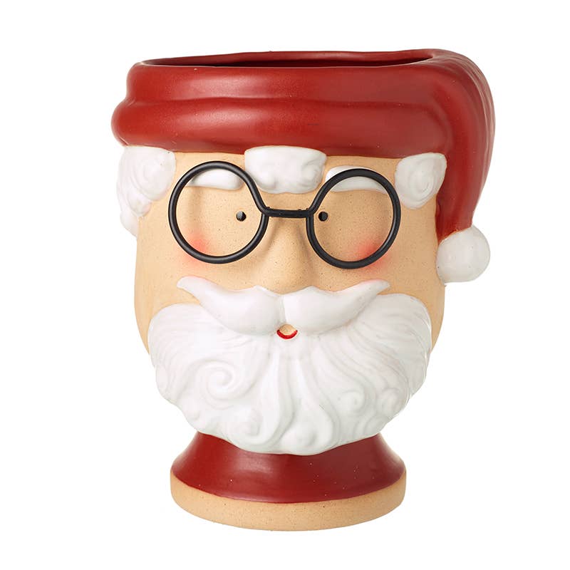 Tall Santa Planter - With Glasses