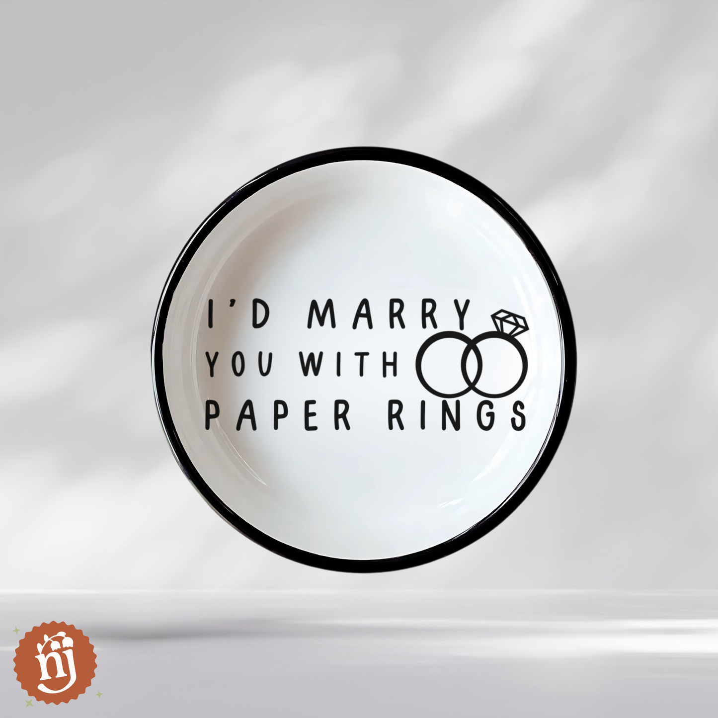 Taylor Inspired I'd Marry You with Paper Rings Trinket Dish