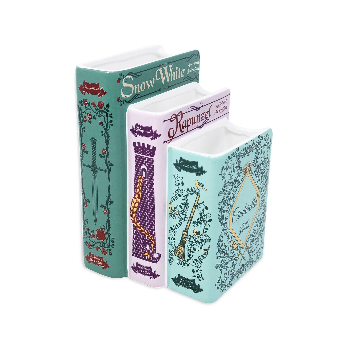Triple Book Vase - Grimm's Fairy Tales