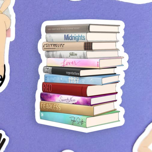 Taylor Swift Inspired Albums as Books Sticker Updated With Showgirl
