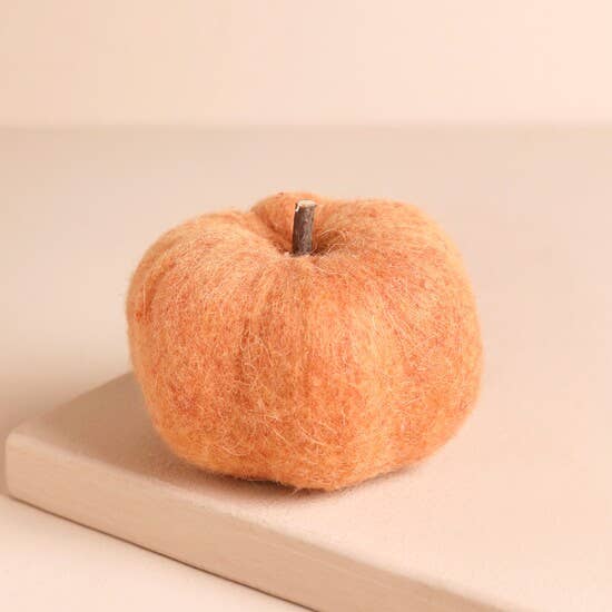 Mini Green Felt Pumpkin Ornament