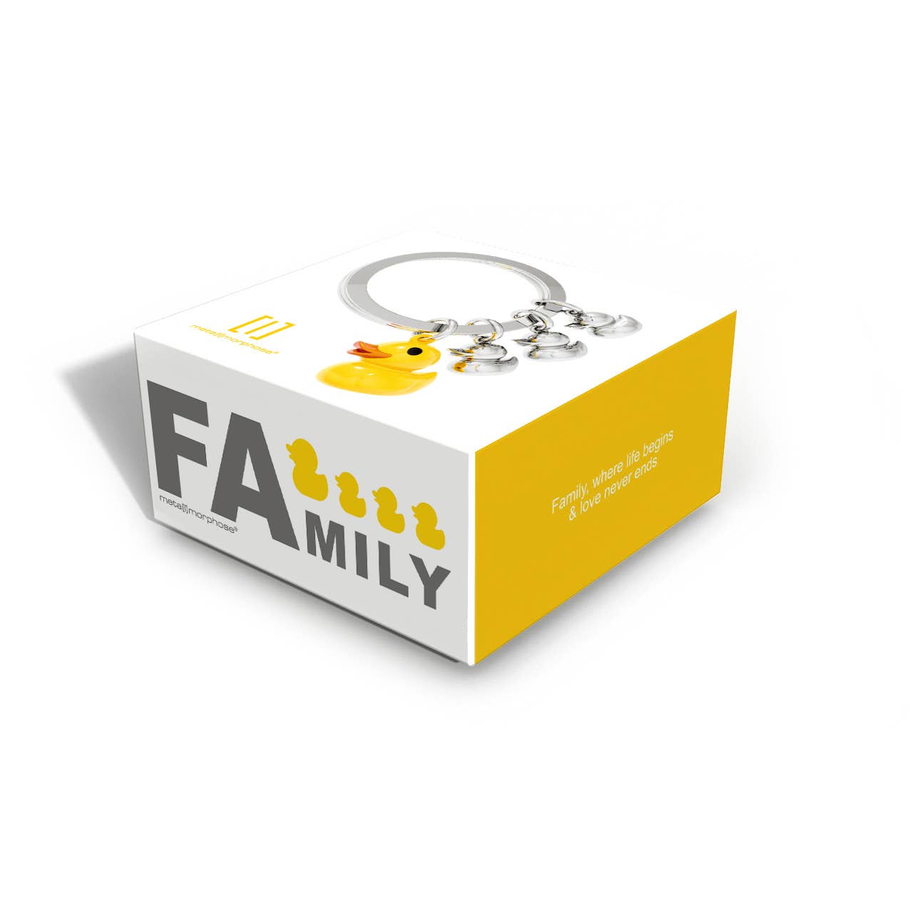 Metalmorphose Yellow Duck Family Keyring