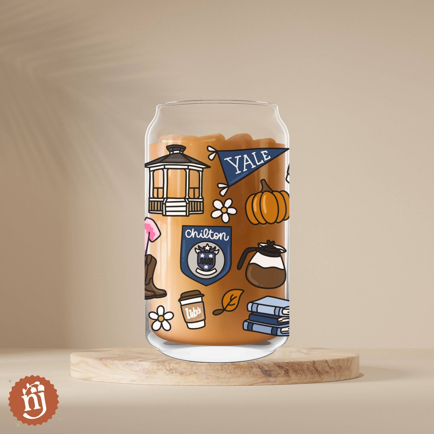PREORDER - Gilmore Girls Inspired Back to Chilton Glass Can Tumbler - 16 Oz
