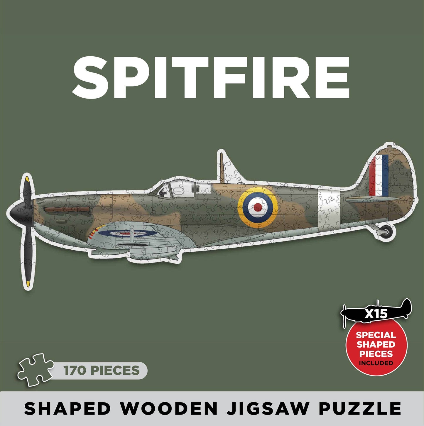 Spitfire Shaped Wooden Jigsaw Puzzle
