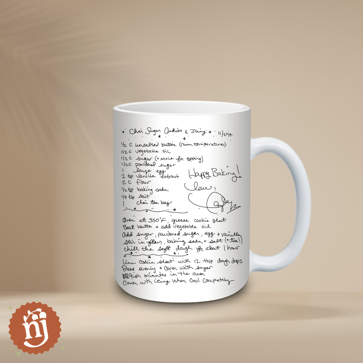 Taylor's Chai Sugar Cookies & Icing Recipe Ceramic Mug - 15oz