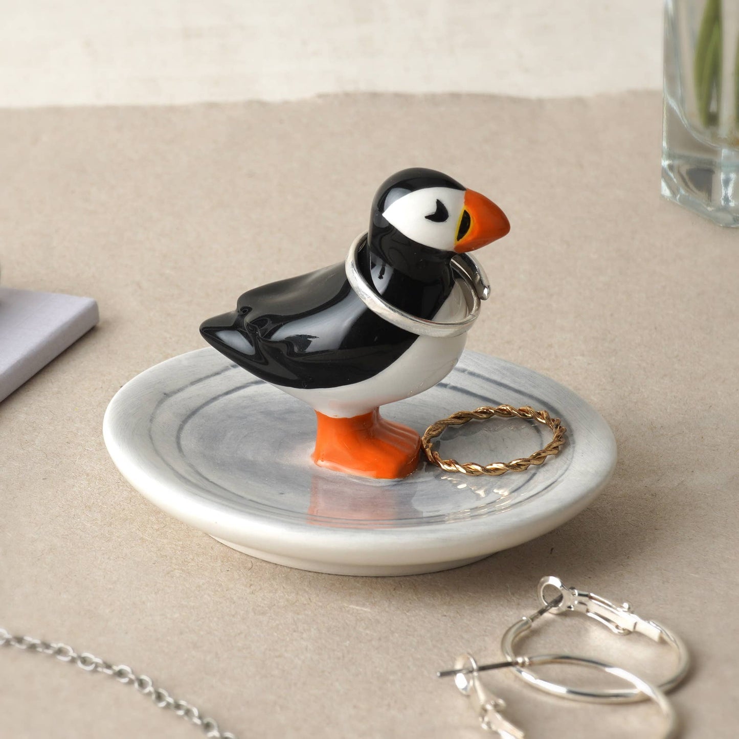 Coastal Living Puffin Ring Dish In Gift Box