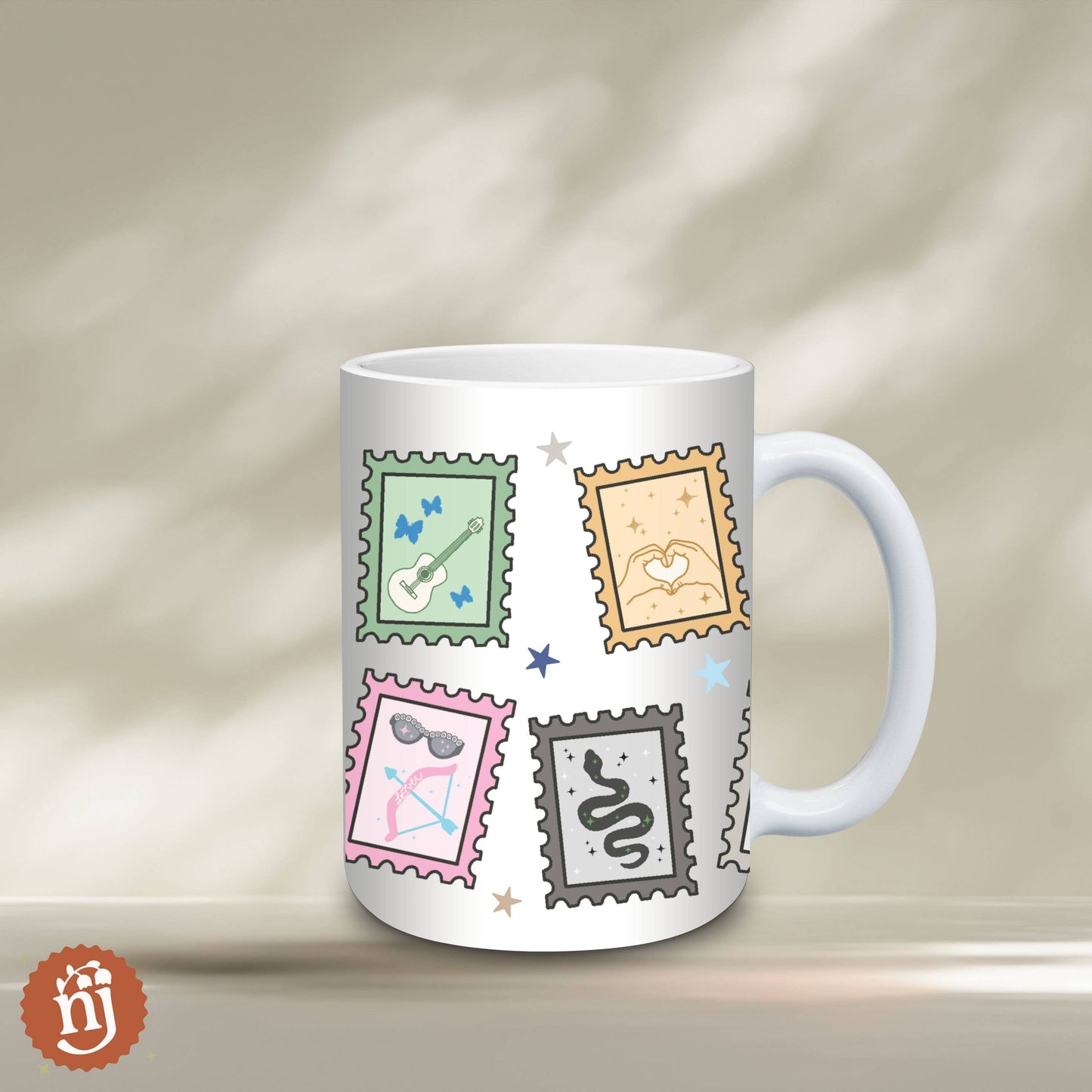Taylor Swift Inspired Eras Stamps Ceramic Mug, 15oz