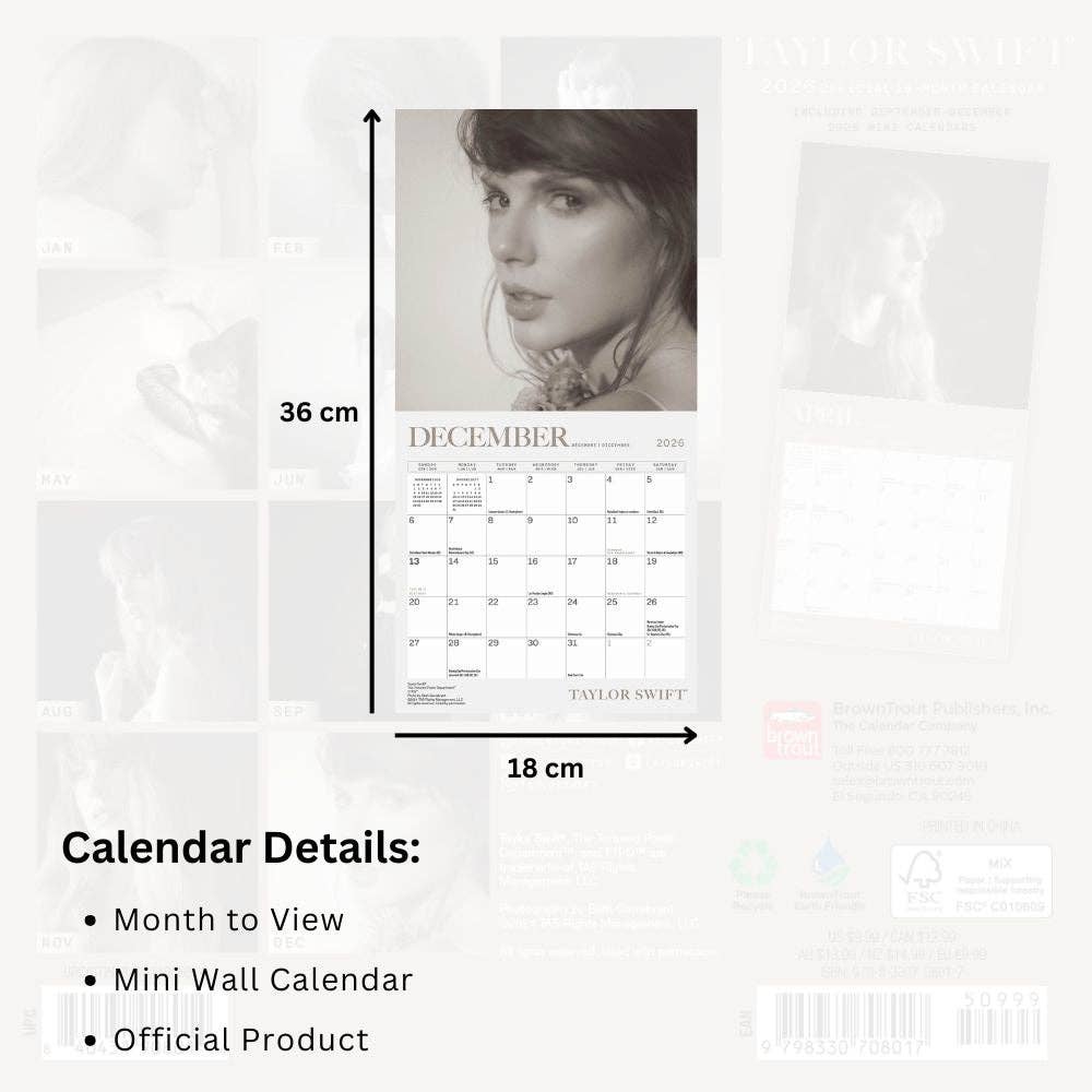 Taylor Swift 2026 Mini Calendar