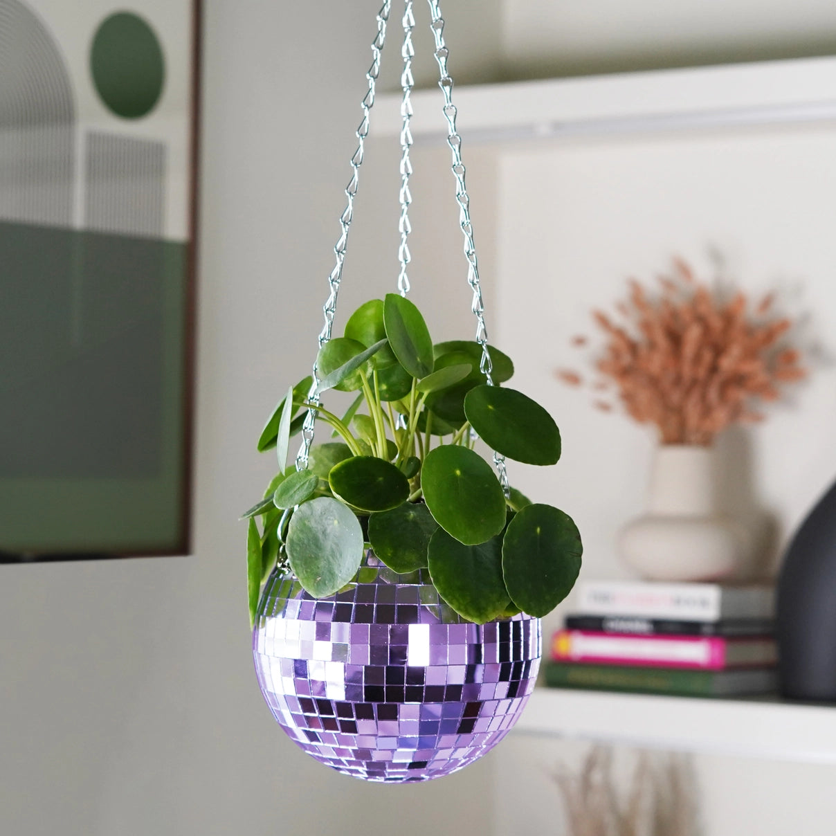 Disco Ball Hanging Planter - Lilac (6in)