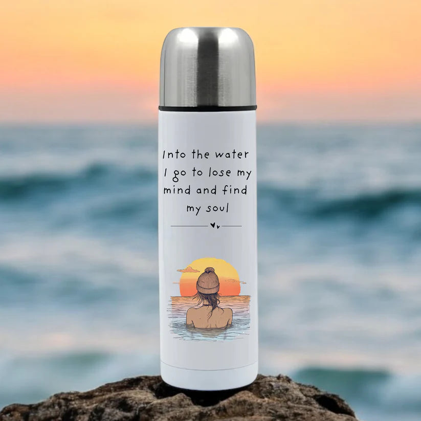 Wild Swimming ‘Into The Water I Go’ Sunset Thermos Flask
