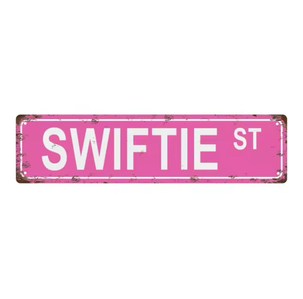 Destressed Aluminium 'Swiftie St' Sign