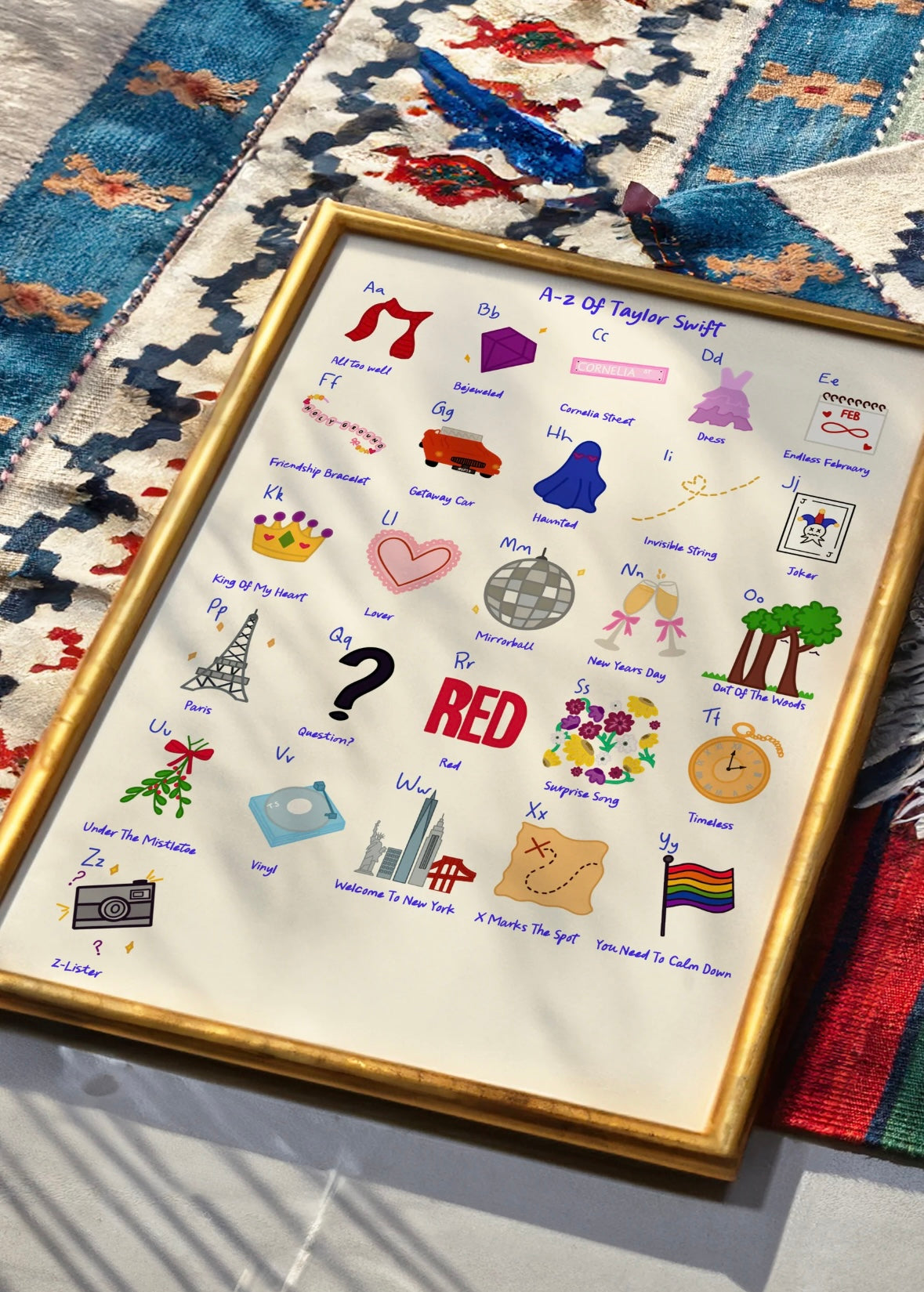 A-Z Taylor Swift Inspired - A3 Print
