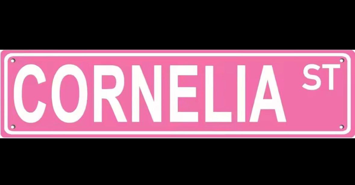 Aluminium 'Cornelia St' Sign