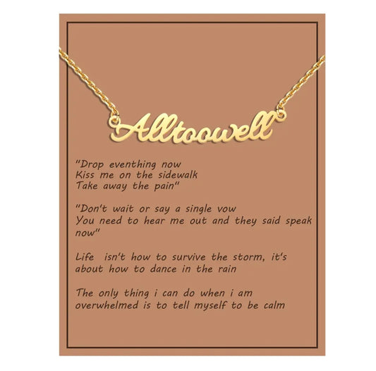 Taylor Swift Necklace - All Too Well - Gold
