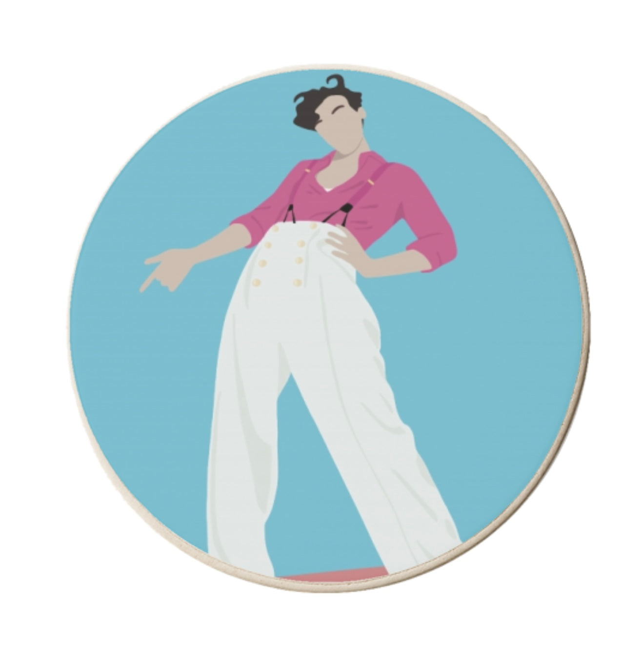 Round Ceramic Coaster - Fine Line Harry Styles