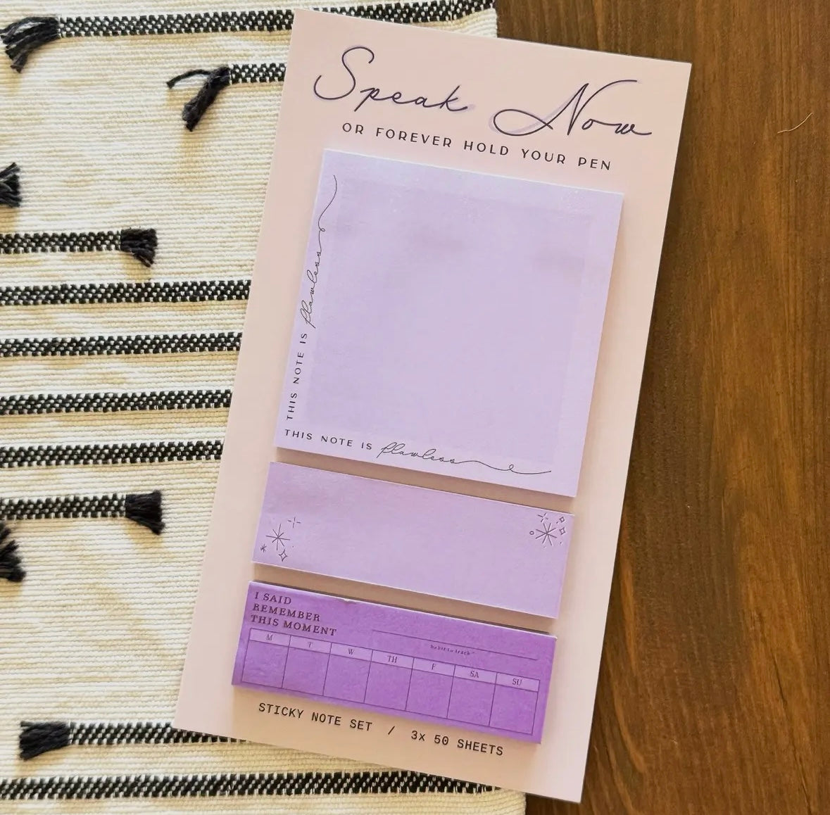 Speak Now or Forever Hold Your Pen Sticky Note Set
