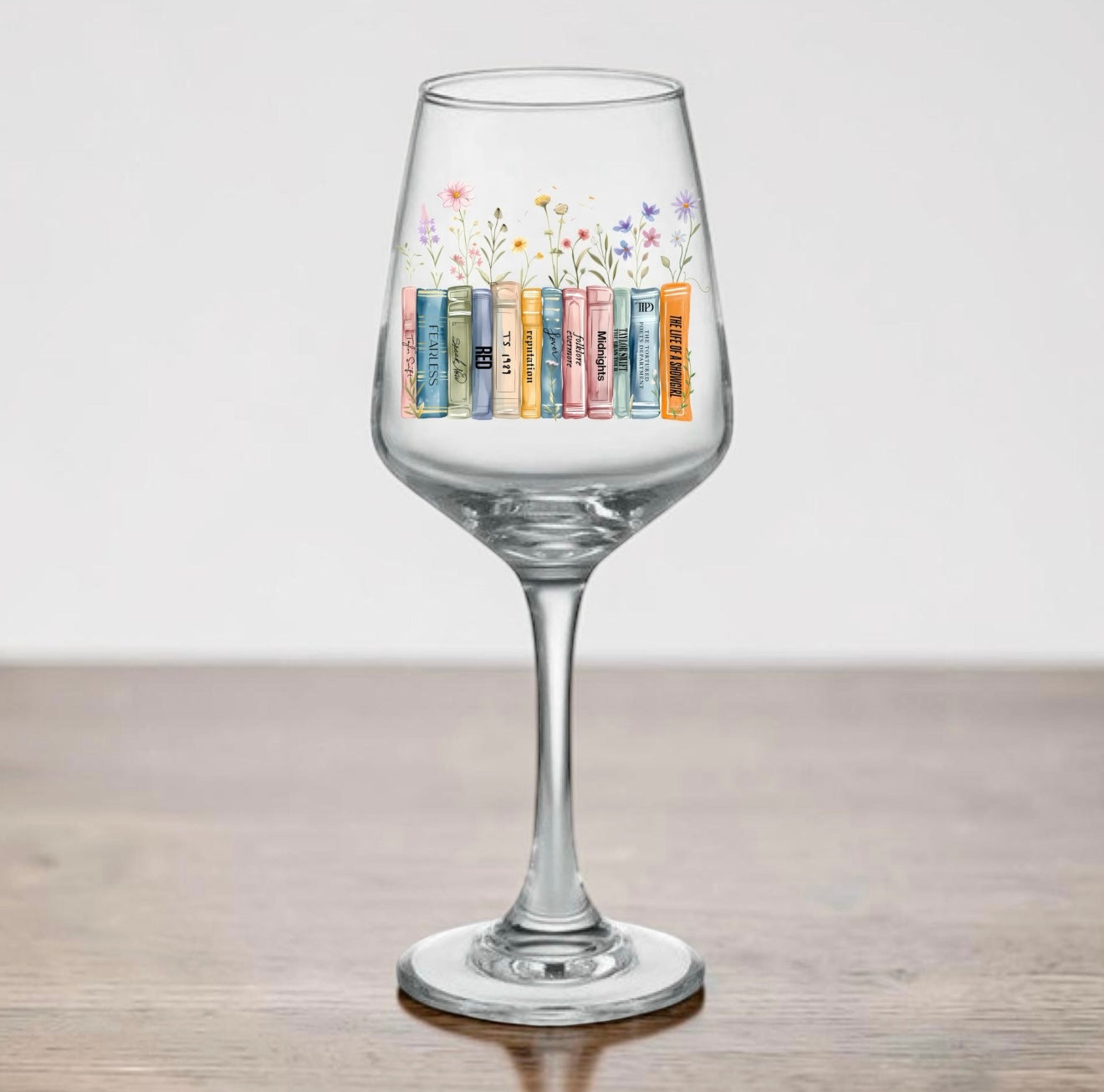 Books as Albums Wine Glass - Summer