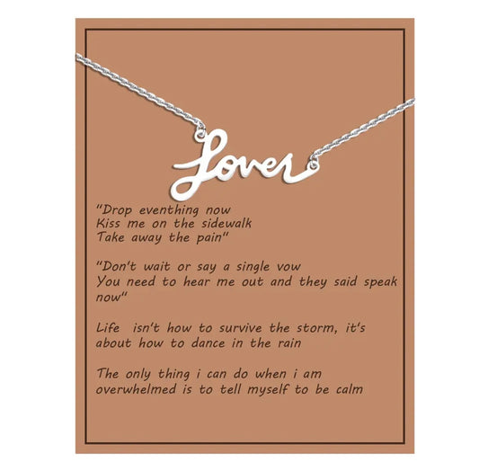 Taylor Swift Necklace - Lover - Silver