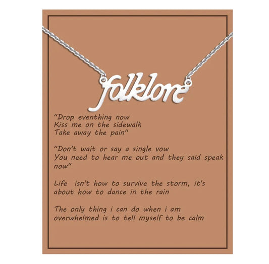 Taylor Swift Necklace - Folklore (Silver)