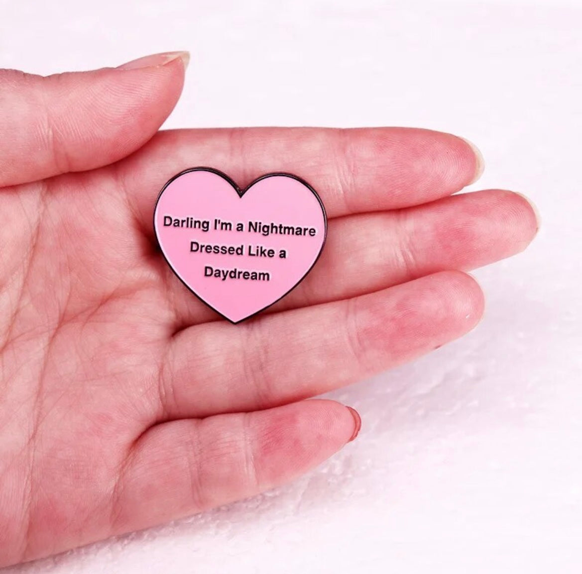 Taylor Swift Pink Enamel Heart Pin