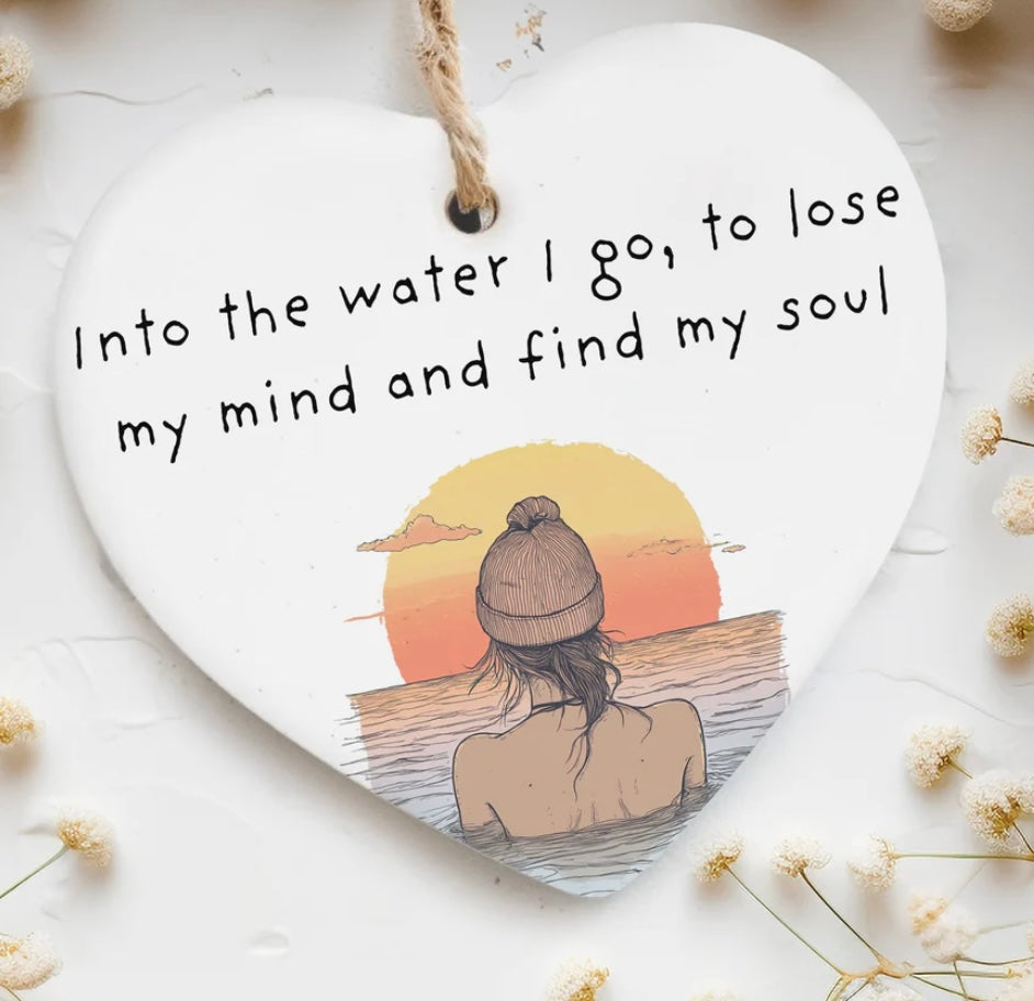 Wild Swimming Lose My Mind Ceramic Heart Ornament