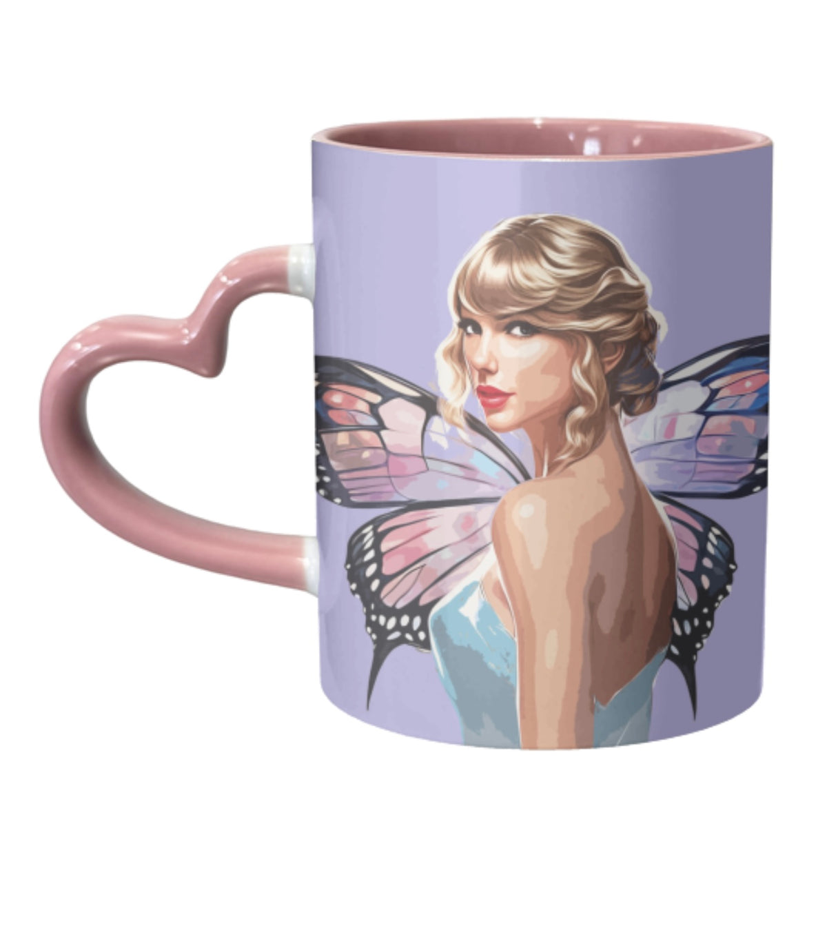 Heart Handle Ceramic Mug - Butterfly - Taylor