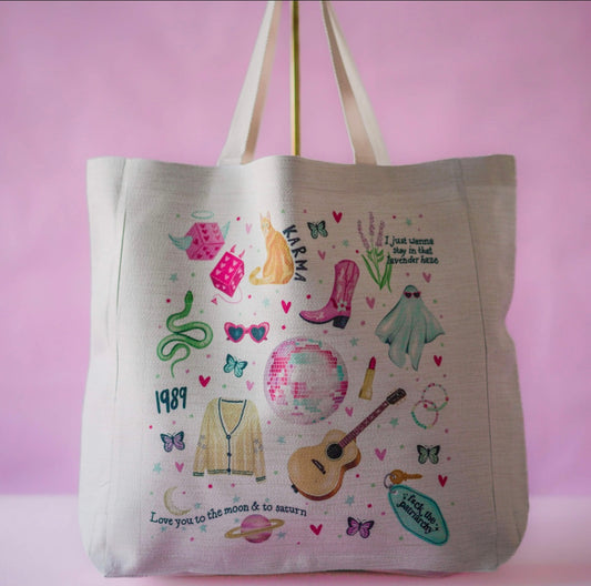 Taylor Inspired Large Linen Tote Bag