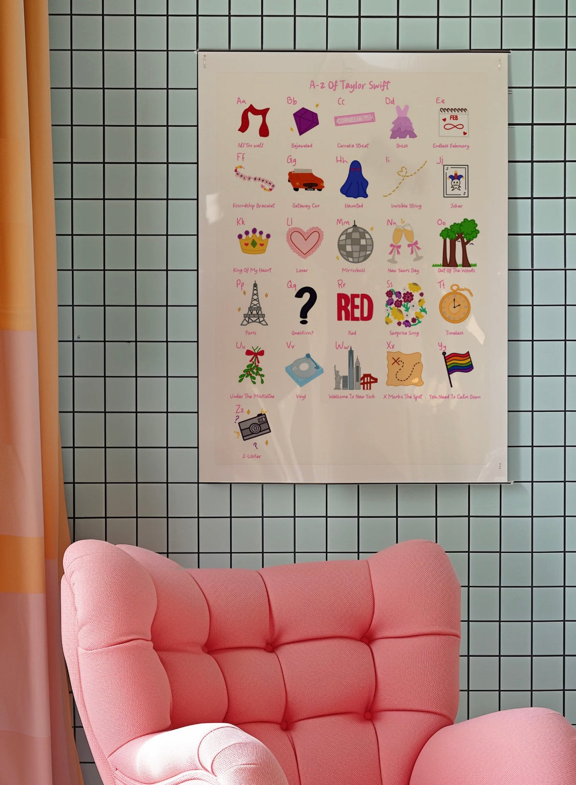 A-Z Taylor Swift Inspired - A3 Print