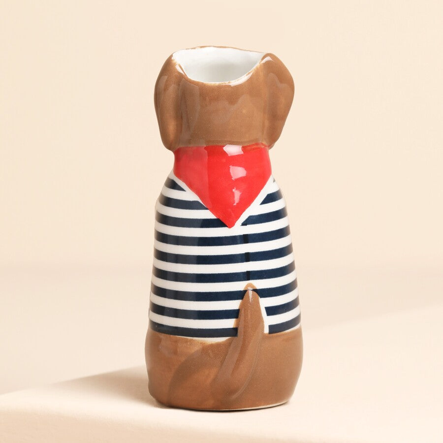 Ceramic Sausage Dog Bud Vase