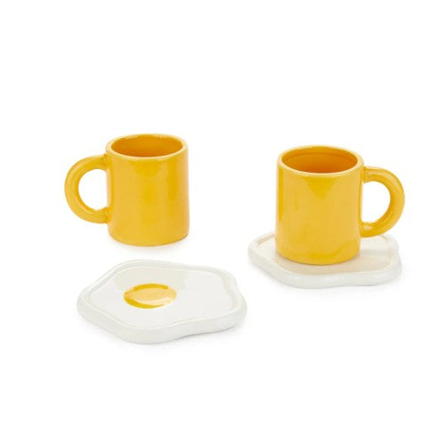 BALVI - SUNNY SIDE UP - COFFEE CUPS & SAUCERS CERAMIC SET OF 2